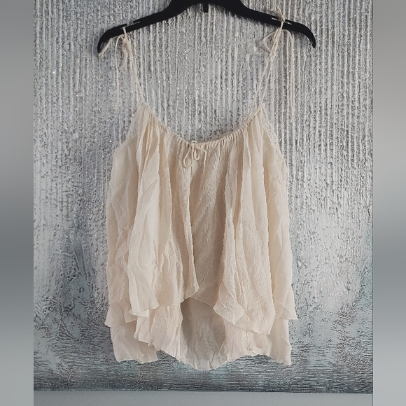 Zara Zw Collection Cream Layered Top With Lace Trim Detailing Sz-XL - Picture 9 of 16